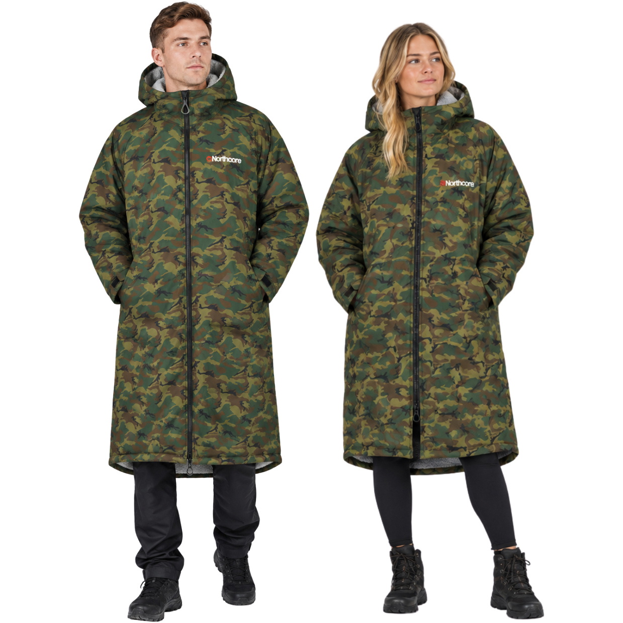 2026 Northcore Beach Basha Sport Manches Longues Changeantes Robe / Poncho NOCO24N - Camo